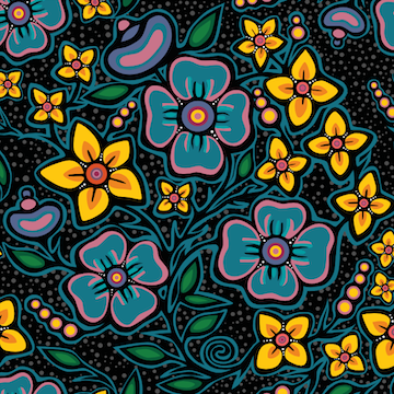 Ojibway Florals- JT-OF01-BLAK