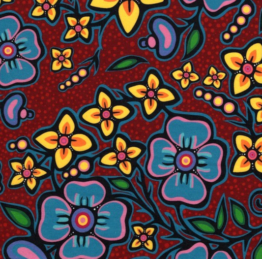 Ojibway Florals- JT-OF01-BURG